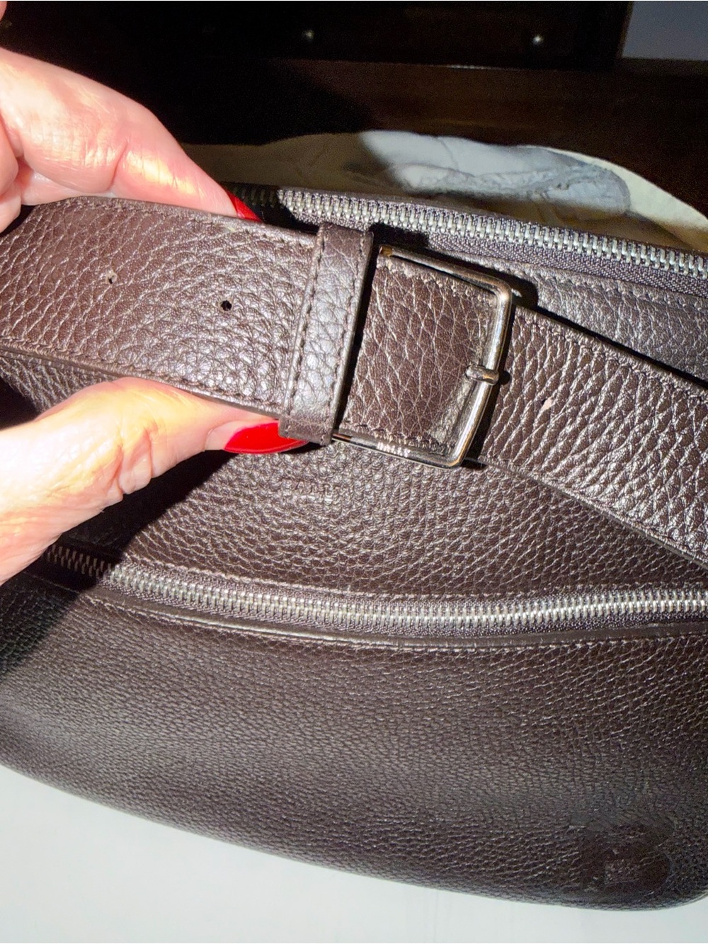 BALLY Italy Dark Brown Leather Crossbody Messenger Bag - Picture 5 of 13